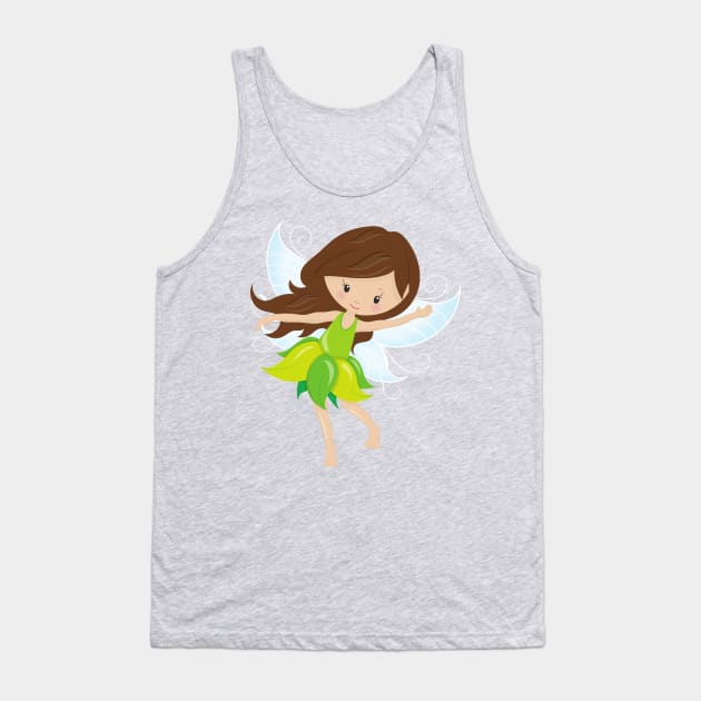 Cute Fairy, Brown Hair, Magic Fairy, Forest Fairy Tank Top by Jelena Dunčević